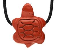 Lebensquelle Plus Colgante de tortuga, colgante de animales de piedras preciosas, tortuga, colgante perforado con cinta de algodón, 2,5 x 2 cm, Gema, Piedra preciosa