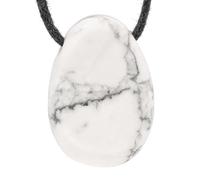 Lebensquelle Plus Colgante en forma de gota con cordón de algodón + tarjeta de piedras | Set de colgantes de piedra natural | Colgante de gema perforada (Magnesita)