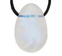Lebensquelle Plus Colgante en forma de gota con cordón de algodón + tarjeta de piedras | Set de colgantes de piedra natural | Colgante de gema perforada (Piedra lunar arcoíris A+)