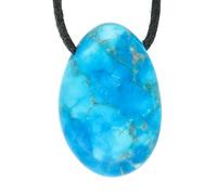Lebensquelle Plus Colgante en forma de gota de piedra natural con cordón de algodón | Colgante de piedra perforada (Turquesa reconstruida)