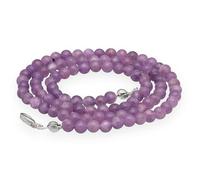 Lebensquelle Plus Collar de piedras preciosas facetadas 4 mm, cuentas redondas naturales, con cierre de plata 925 y mosquetón, 45 cm (Lepidolita)