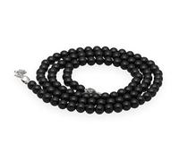 Lebensquelle Plus Collar de piedras preciosas facetadas 4 mm, cuentas redondas naturales, con cierre de plata 925 y mosquetón, 45 cm (Ónix)