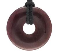 Lebensquelle Plus Donut de piedras preciosas, diámetro de 30 mm, cinta de algodón + tarjeta de piedras preciosas, collar con colgante de piedra natural, incluye cinta, 30 mm, Piedra semipreciosa