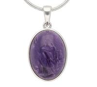 Lebensquelle Plus Elegante colgante ovalado de piedras preciosas, en plata 925 engastada con ojal, 18 x 13 mm, 13 x 18 mm, Piedras preci, Varios