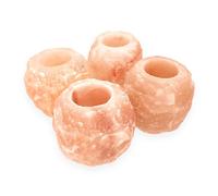 Lebensquelle Plus Juego de 4 portavelas de cristal de sal, luz de ambiente, 400 g, sal de cristal de Punjab/Pakistán, cerca del Himalaya