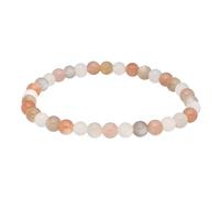 Lebensquelle Plus Pulsera de bolas de piedra lunar, perlas de 6 mm, joyas naturales, pulsera de piedras preciosas, 19 cm, 19 cm, Gema, Moonstone