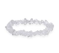 Lebensquelle Plus Pulsera de chips popular | Pulsera elástica de chips hecha a mano | Piedra preciosa natural auténtica (Cristal de roca)