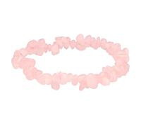 Lebensquelle Plus Pulsera de chips popular | Pulsera elástica de chips hecha a mano | Piedra preciosa natural auténtica (Cuarzo rosa)