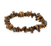 Lebensquelle Plus Pulsera de chips popular | Pulsera elástica de chips hecha a mano | Piedra preciosa natural auténtica (Ojo de tigre)