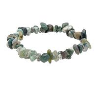 Lebensquelle Plus Pulsera de fragmentos especial | Pulsera elástica hecha a mano con fragmentos | Piedra preciosa natural auténtica (Ágata musgosa)