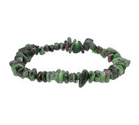 Lebensquelle Plus Pulsera de fragmentos especial | Pulsera elástica hecha a mano con fragmentos | Piedra preciosa natural auténtica (Zoisita con rubí)