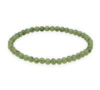 Lebensquelle Plus Pulsera de piedras preciosas de nefrita (jade), 4-5 mm, flexible, 19 cm