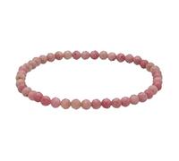 Lebensquelle Plus Pulsera de piedras preciosas facetadas de 4 mm | Largo: 19 cm | Incluye tarjeta de piedra preciosa | Piedras auténticas (Rodonita)