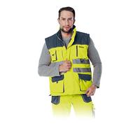 LEBER & HOLLMAN -Fmnx-V_Ygsxl - Chaleco de protección forrado, talla XL, color amarillo y azul oscuro