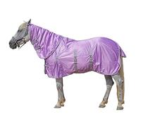 Leberna Alfombra de malla para caballo con envoltura para el vientre y cubierta para el cuello, transpirable y refrescante para verano, para protección equina, UV e insectos