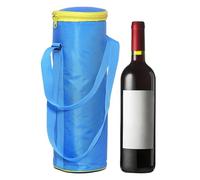 Leberna Bolsa térmica térmica plegable para botellas de vino, picnic, bebidas, con correa ajustable, color azul