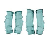 Leberna Juego de 4 botas de caballo con mosca, leggings de malla transpirables y cómodos que reducen el pisoteo, el estrés de las pezuñas y la fatiga de las piernas (azul cielo, mazorca)