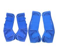 Leberna Juego de 4 botas de caballo con mosca, leggings de malla transpirables y cómodos que reducen el pisoteo, el estrés de la pezuña y la fatiga de las piernas (azul oscuro, mazorca)