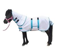 Leberna Mini-Pony - Sábana de verano con mosca de caballo en miniatura para destete, burro, pony, potro, manta para el cuello (blanco, 3 pies 83 pulgadas)