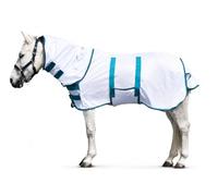 Leberna Shetty - Manta antimoscas con cuello y braga para el vientre, transpirable, con protección para el pecho, para pony, manta para eccemas para potros