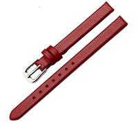 LEBINA Correa de Reloj de Cuero Suave para Mujer - 6mm, 8mm, 10mm, 12mm - Pequeña y Roja