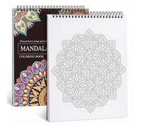 LEBKFT Libros para colorear para adultos, libros de mandala para colorear para adultos, relajación, alivio del estrés, incluye 20 patrones, mandalas inspiradoras, flores espirales, regalo de papel