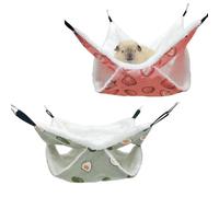 LEBKFT Paquete de 2 hamacas para mascotas, doble capa para colgar animales pequeños, accesorios de cama para jaula, hamaca de felpa suave para deslizador de azúcar, erizo, hámster, hurón, chinchilla