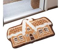 Lebkuchenhaus Fußmatte - Gingerbread Welcome Mat | Ultra Weicher Winterteppich Innenbereich Outdoor Weihnachten Eingangsbereich Wohnzimmer Schlafzimmer Decoración Türmatte Festlich