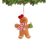 Lebkuchenmann Weihnachtsdekoration - Filz Ornament Set für Festliche Innenräume, Charmanter Christbaumschmuck, Kreative Advents- und Feiertagsverzierungen | Ideal für Wohnzimmer, Küche, Schlafzimmer,