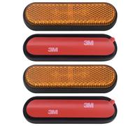 LEBOKJ 4 Piezas 100 x 24 x 8 mm Moto Bicicleta E4 Reflector Horquilla R-eflector Amarillo R-eflector Rectangular Autoadhesivo R-eflector Trasero Ojo de Gato para Moto Bicicleta Scooter Autoadhesivo