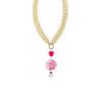 Lebole Maison Collar The Circle Anillo Abrible Flor Rosa Perla