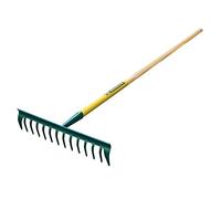 Leborgne Rastrillo Duopro 14 Dientes Curvos 40 cm sin Mango Acero Templado | Recoger, nivelar, esparcir arena, grava, tierra - Peine templado, dientes laterales reforzados - Casquillo tubular