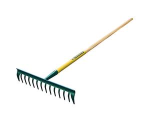 Leborgne Rastrillo Duopro 14 Dientes Curvos 40 cm sin Mango Acero Templado | Recoger, nivelar, esparcir arena, grava, tierra - Peine templado, dientes laterales reforzados - Casquillo tubular