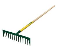 Leborgne, Rateau Batipro 14 dientes rectos Mango Madera 150 cm Certificado PEFC 100%, dos en uno, 1 Lado rastrillo para rastrillar, 1 lado regleta para nivelar, Ergonomía: mango extra largo de 150 cm