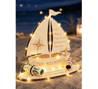 Leboria Regalos de boda para novios, dinero de madera, regalo de boda con cadenas de luces, regalo de boda, regalo de aniversario de boda, decoración romántica de boda, ideas creativas de regalos de