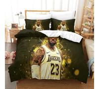 Lebron James Juego De Ropa De Cama De Funda De Edredón con Estampado 3D con Cierre De Cremallera, Funda De Edredón Suave para Hombres Mujeres Y Niños, Juego De 3 Piezas King（220x240cm）