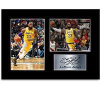 Lebron James Los Angles Lakers Player A4 - Soporte para foto con autógrafo firmado