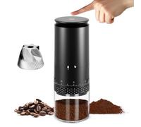 Leburry Molinillo de café portátil - Molinillo de café espresso recargable con rebabas de acero inoxidable para viajes, camping - Molinillo eléctrico inalámbrico negro pequeño con 38 ajustes de