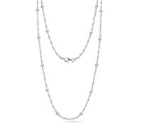 LeCalla Collar de cadena de cuentas de plata de ley 925 italiana | Cadena de cuentas de bola Singapur para adolescentes y mujeres de 16, 18, 20, 24, 26, 30 pulgadas, Plata esterlina, Sin piedra