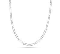 LeCalla Links - Collar de cadena italiana de plata de ley con clip para adolescentes, mujeres y hombres de 45,72, 50,8, 61 y 91,4 cm, 20 inches, Plata, No es una piedra preciosa
