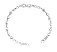 LeCalla Pulsera de plata de ley 925 con símbolo de infinito y circonita cúbica, para mujer