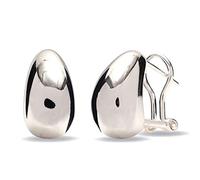 LeCalla Sterling Omega de plata clip de la joyería Pendientes Volver Pierce para la Mujer