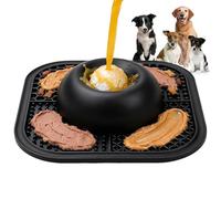 Leccante per Cani - Silicone 24,8x24,8x6,5CM 343G Tappetino Interattivo | Gioco Interattivo Alimentatore Lento Antiscivolo di Arricchimento con Palla Rotante, Addestramento, Ricompense, Ciotol