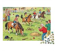 Lección de equitación de Pony Puzzle De Madera Impermeable DIY Puzzles De 1000 Piezas para Adultos Desafiante Y Estimulante Rompecabezas para Decoración del Hogar