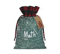 Lección de matemáticas con impresión de palabras de 4.7 x 6.9 pulgadas, cierre de cordón, para Navidad, aniversarios, cumpleaños, sostiene regalos