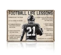 Lecciones De Vida Inspiradoras sobre El Fútbol Letrero De Metal Letrero De Estaño Hierro Carteles para Cafetería Biblioteca Oficina 30X40cm