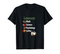 Lecciones Matemáticas Ciencias Psicología Café Profesor Cafeína Camiseta