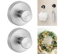 LECDOA Ganchos con ventosa para coronas en vidrio, nuevo modelo 2025, ganchos con ventosa sin taladro, ganchos de corona para puertas delanteras, ganchos de metal para toallas para duchas, baños