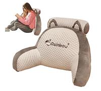 Lecerrot lectura felpa con respaldo, lectura con cojín cervical extraíble, lectura en la silla reposo en la cama, cojín lumbar, cojín para libros, ergonómico al leer la