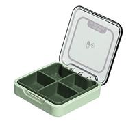Lecerrot Mini pastilleros portátiles, pastillero semanal pequeño con cuatro compartimentos, pastillero semanal para medicamentos vitamínicos, tabletas, pastillero viaje plegable con